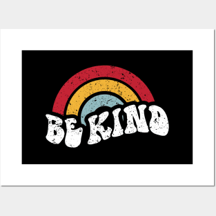 Be Kind Vintage Rainbow Peace Hippie Posters and Art